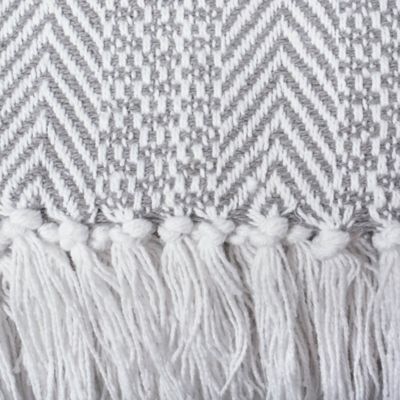 Image showing 5 th DII Cotton Herringbone Striped Throw Blanket, 50 in. x 60 in.