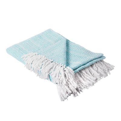 Zingz & Thingz Cotton Herringbone Striped Throw Blanket, 50 in. x 60 in.