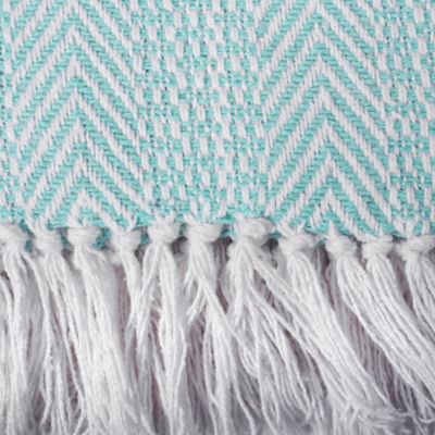 Image showing  Cotton Herringbone Striped Throw Blanket, 50 in. x 60 in.