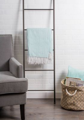 Image showing  Cotton Herringbone Striped Throw Blanket, 50 in. x 60 in.