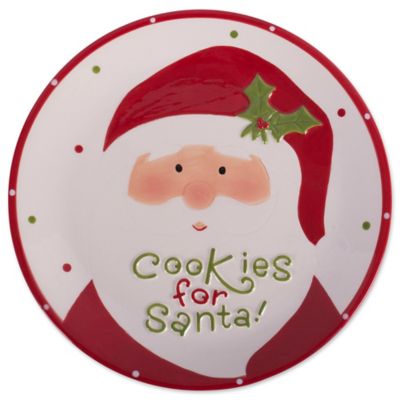 Zingz & Thingz Ceramic Cookies for Santa Plate, 8.3 in. x 1 in.