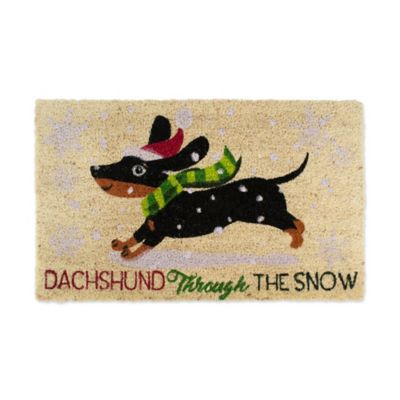 DII Dachshund Through the Snow Doormat