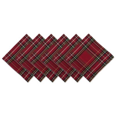 DII Holiday Metallic Plaid Dining Napkins