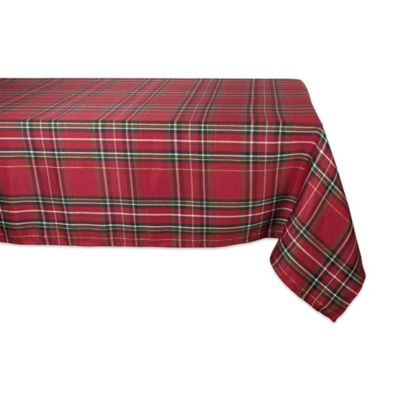 DII Holiday Metallic Plaid Tablecloth