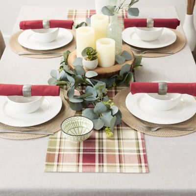 Image showing 9 th DII Homespun Plaid Table Runner