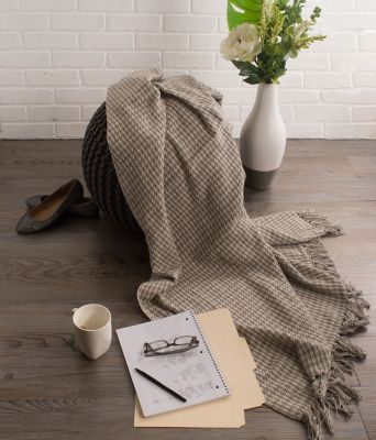 Image showing  Cotton Houndstooth Throw Blanket, 50 in. x 60 in.