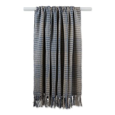 Image showing  Cotton Houndstooth Plaid Throw Blanket