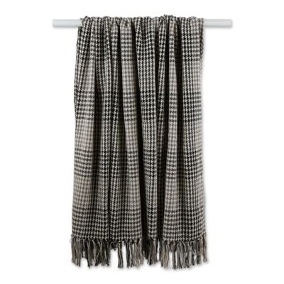 Image showing  Cotton Houndstooth Plaid Throw Blanket