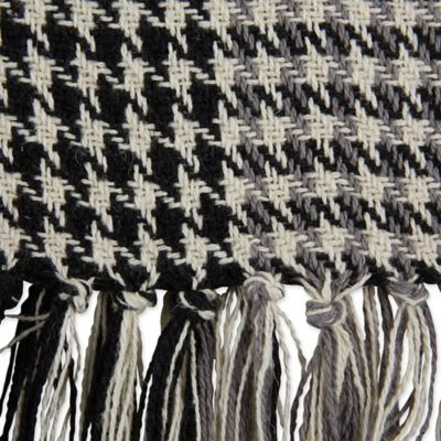 Image showing  Cotton Houndstooth Plaid Throw Blanket