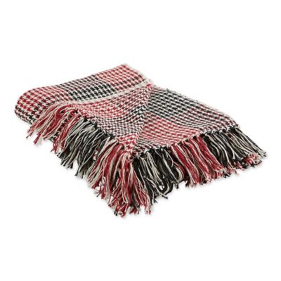 DII Cotton Houndstooth Plaid Throw Blanket