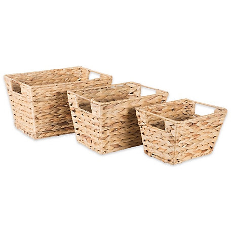 Zingz & Thingz Water Hyacinth Baskets, 9 x 7 x 6 in. (S), 11 x 9 x 7 in. (M), 17.9 x 13 x 7.88 in. (L), 3 pc.