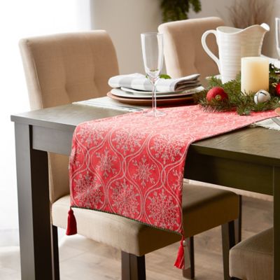 Image showing  Joyful Snowflakes Jacquard Collection Table Runner for Everyday Use