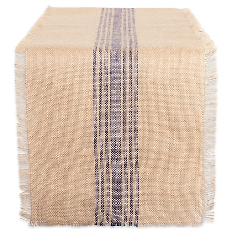 Zingz & Thingz Middle Striped Burlap Table Runner, 14 in. x 72 in., Compatible with Tables that Seat 4-6 People