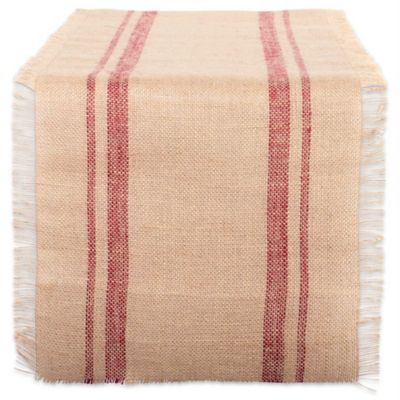 Zingz & Thingz Double Border Burlap Table Runner, 14 in. x 108 in., Compatible with Tables that Seat 8-10 People