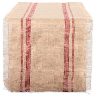 Image showing  Double Border Burlap Table Runner, 14 in. x 108 in., Compatible with Tables that Seat 8-10 People