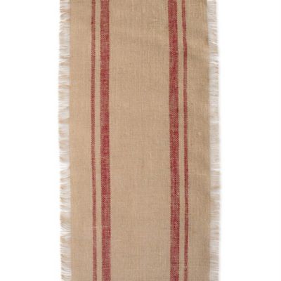 Image showing  Double Border Burlap Table Runner, 14 in. x 108 in., Compatible with Tables that Seat 8-10 People