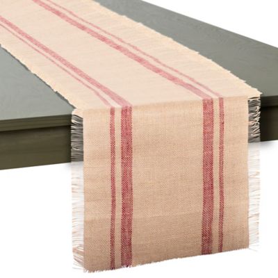 Image showing  Double Border Burlap Table Runner, 14 in. x 108 in., Compatible with Tables that Seat 8-10 People