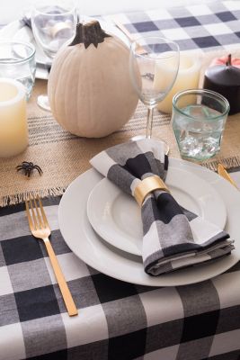 Image showing 3 th DII Middle Striped Burlap Table Runner, 14 in. x 72 in., Compatible with Tables that Seat 4-6 People