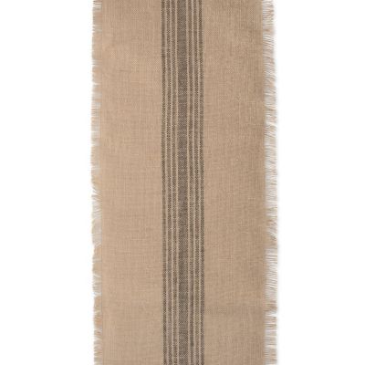 Image showing 7 th DII Middle Striped Burlap Table Runner, 14 in. x 72 in., Compatible with Tables that Seat 4-6 People