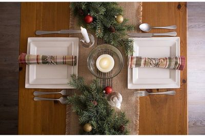 Image showing 10 th DII Middle Striped Burlap Table Runner, 14 in. x 72 in., Compatible with Tables that Seat 4-6 People