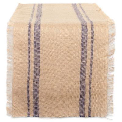 Image showing  Double Border Burlap Table Runner, 14 in. x 108 in., Compatible with Tables that Seat 8-10 People