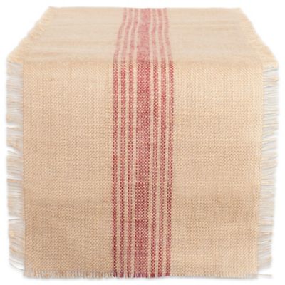 Zingz & Thingz Middle Striped Burlap Table Runner, 14 in. x 72 in., Compatible with Tables that Seat 4-6 People