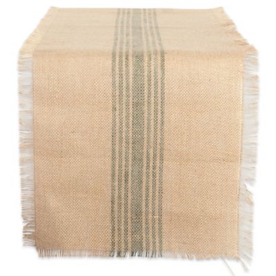 Zingz & Thingz Middle Striped Burlap Table Runner, 14 in. x 72 in., Compatible with Tables that Seat 4-6 People