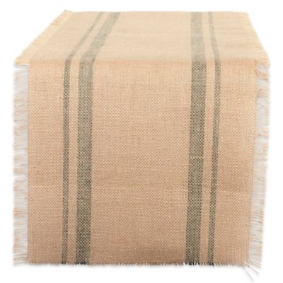 Zingz & Thingz Artichoke Double Border Burlap Table Runner, 14 in. x 108 in., For Tables that Seat 8-10 People