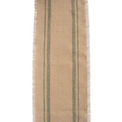 Image showing  Artichoke Double Border Burlap Table Runner, 14 in. x 108 in., For Tables that Seat 8-10 People