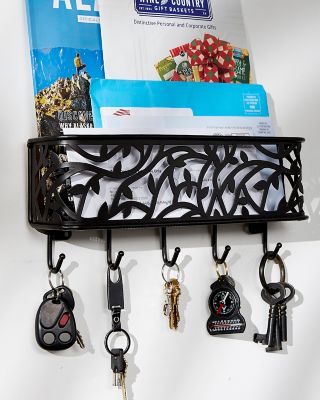 Image showing  Wall Mount Mail and Key Organizer, Black, 11 in. x 2.5 in. x 3 in. Mail Slot