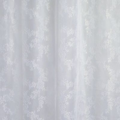 Image showing  White Flower Blossom Lace Shower Curtain, 72 in. x 72 in.