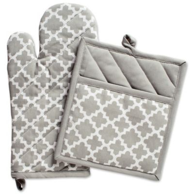 DII Lattice Oven Mitt and Pot Holder Set