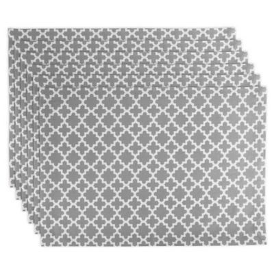 DII Gray Lattice Place Mats, 13 in. x 19 in., 6 pc.