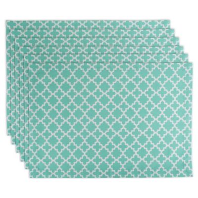 Zingz & Thingz Aqua Lattice Place Mats, 13 in. x 19 in., 6 pc.