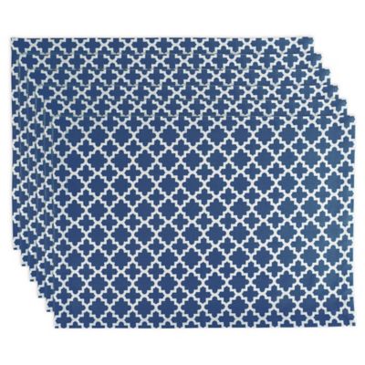 Zingz & Thingz Nautical Blue Lattice Place Mats, 13 in. x 19 in., 6 pc.