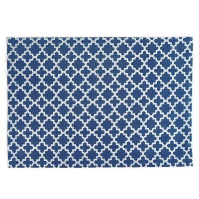 Image showing  Lattice Cotton Place Mats, 13 in. x 19 in., Nautical Blue, 6-Pack