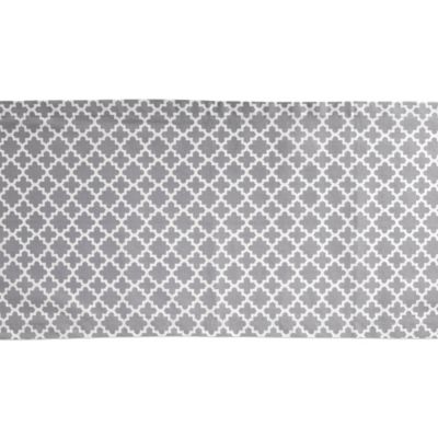 Image showing  Gray Lattice Round Tablecloth, 14 in. x 72 in., Compatible with Tables that Seat 4-6 People