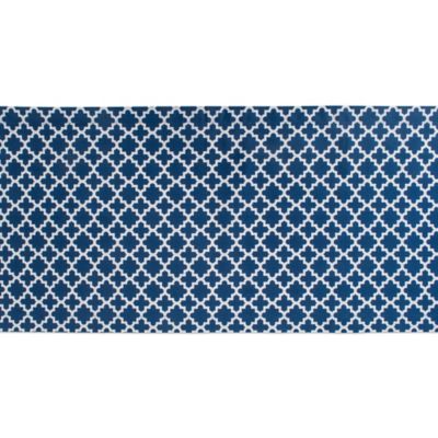 Image showing  Nautical Blue Lattice Tablecloth, 14 in. x 72 in., Compatible with Tables that Seat 4-6 People