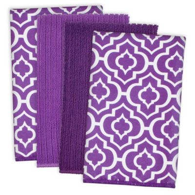 Zingz & Thingz Lattice Microfiber Dish Towel Set, 4 pc.