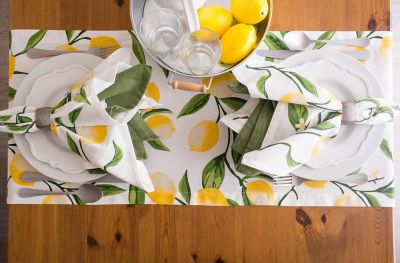 Image showing 5 th DII Lemon Bliss Print Table Runner