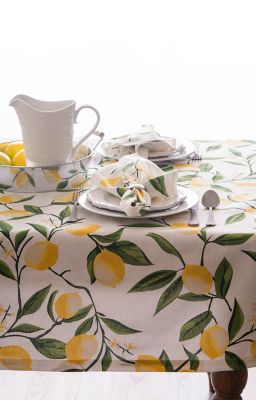 Image showing 7 th DII Lemon Bliss Print Tablecloth