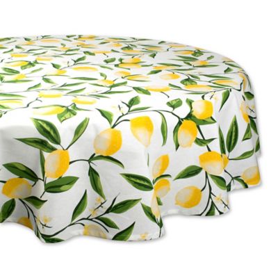 Zingz & Thingz Lemon Bliss Print Round Tablecloth