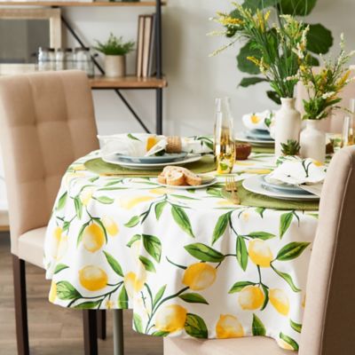Image showing  Lemon Bliss Print Round Tablecloth