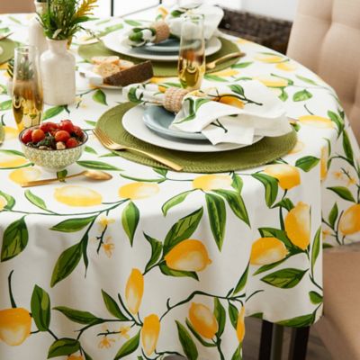 Image showing  Lemon Bliss Print Round Tablecloth
