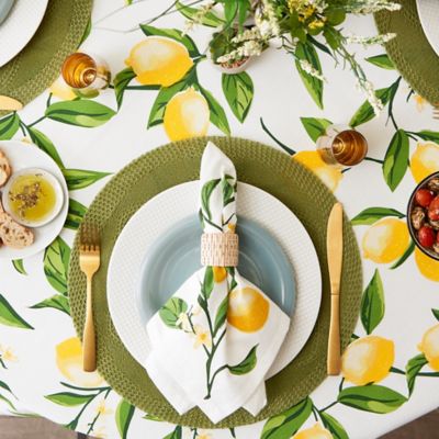 Image showing  Lemon Bliss Print Round Tablecloth