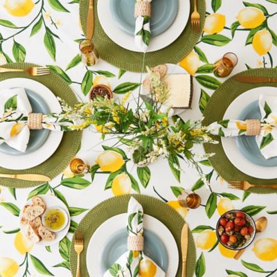 Image showing  Lemon Bliss Print Round Tablecloth