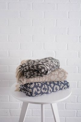 Image showing  Cotton Leopard Throw Blanket, 50 in. x 60 in.