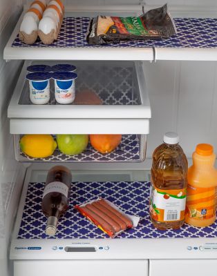 Image showing  Navy Blue Lattice Fridge Liners, 12 in. x 24 in., 6 pc.