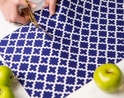 Image showing  Navy Blue Lattice Fridge Liners, 12 in. x 24 in., 6 pc.