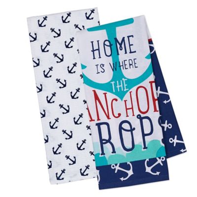 Zingz & Thingz Anchors Printed Dish Towels, 2 pc.